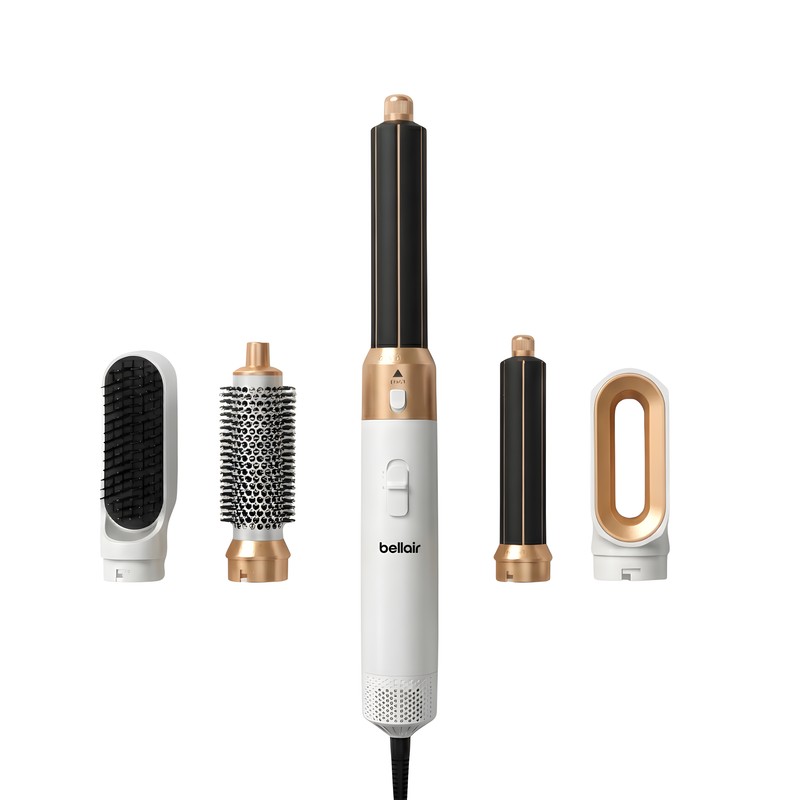 2glow AirStyler 5in1 mit allen Aufsätzen — Weiß-Gold