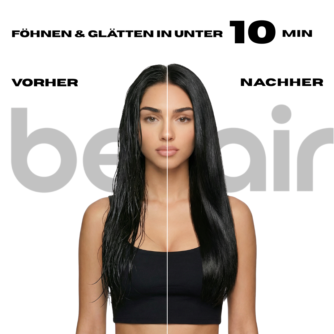 Haar vor und nach dem Styling